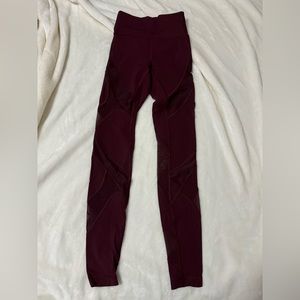 Lululemon Wunder Under High-Rise Mesh 28” Leggings - Color: Garnet (Maroon)